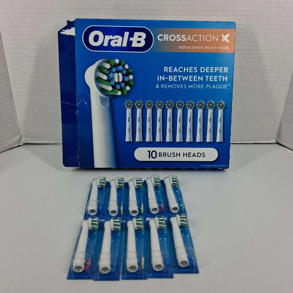 Oral-B CrossAction X‎ Replacement Electric Toothbrush Heads 10 Count White